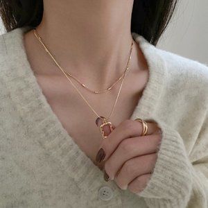 2020 new simple sweater chain long necklace